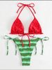 Women's Trendy Tie-Dye Print Bikini Set Summer Beach Two-Piece Swimsuit Casual Floral Patterned Swimwear_ecoleips.com
