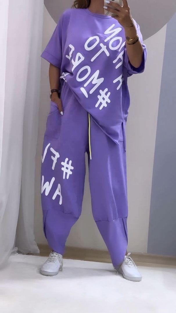 Women's Clothing Letter Printed Casual Sports Women's Suit_ecoleips.com