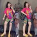 Fashion Women's Summer Casual Two Piece Set Smiley Face Print T-Shirt And Sports Shorts Loose Fit Age Reducing_ecoleips.com