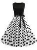 Women Summer Casual Polka Dot Dress Elegant Retro Vintage 50s 60s Sleeveless Party Dresses Vestidos_ecoleips.com