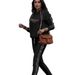 Minimalist Milanese Letter Print Hooded Lazy Suit Light Luxury Loose Fit Pants Set Black S-XXL Women's Clothing_ecoleips.com