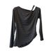 Yanshuang High-End Feel Asymmetrical Twist Long Sleeve T-Shirt For Women Autumn Irregular Slimming Off-Shoulder Knitted_ecoleips.com