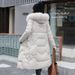 Knee-Length Faux Fur-Trimmed Puffer Coat – Women’s Letter-Printed Quilted Jacket(L-4XL, Khaki/Red/Grey/Black/Cream)_ecoleips.com