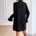 Women's Clothing early spring women's clothing lace up beaded long sleeved solid color dress female_ecoleips.com