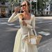 Hot-Selling Women's 2025 Autumn New Sexy Plaid Skirt Fashion High-Waisted Flared Long-Sleeve Dress For Women_ecoleips.com