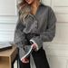 Fashionable Trendy Heart-print Women's Shirt With Single-breasted Buttons And Elegant Lace-cuffed Sleeves_ecoleips.com