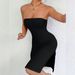 Summer Strapless Slit Slim Fit Bodycon Long Dress for Women European American Fashion Sexy Clothing_ecoleips.com