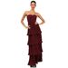 European And American Sexy Women's Fashion New Strapless Waist-Cinching Layered Ruched Evening Dress_ecoleips.com