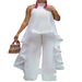 "Elegant Sleeveless Midi Skirt & Trousers Set - Solid Color Office Commuter Outfit For Women - Breathable Comfort Fit S/M/L/XL/XXL/XXXL"_ecoleips.com