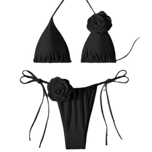 3D Floral Bikini Set For Women – Sexy High-Waisted Swimwear With Ruffled Details (Trendy Beach & Pool Outfit)_ecoleips.com