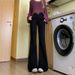 Women's Clothing Retro High-Waisted Flared Jeans Blue Fleece Lined Thick Warm Slimming Denim For Winter Not Clingy England Style Fashion_ecoleips.com
