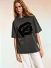 Women's Loose Fit Vintage Tee, Washed Finish Short Sleeve Top For Street Style And Summer Comfort_ecoleips.com