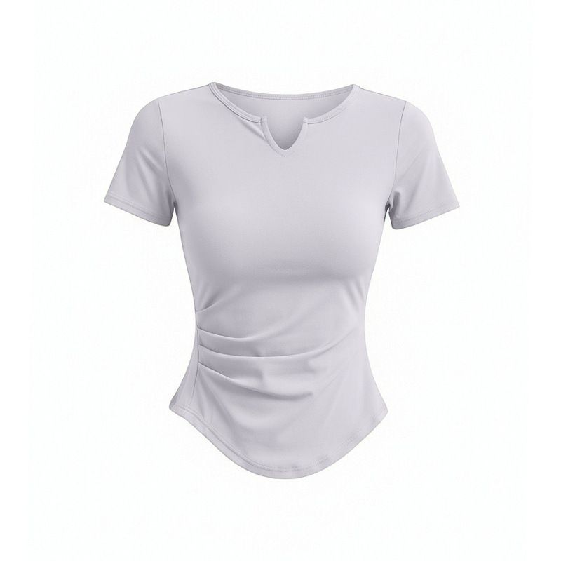 Lulu Yoga Wear Women's Summer Fitness High End Short Sleeved Top Tight Fitting Quick Drying For Outdoor Running Sports_ecoleips.com