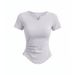 Lulu Yoga Wear Women's Summer Fitness High End Short Sleeved Top Tight Fitting Quick Drying For Outdoor Running Sports_ecoleips.com