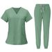 Women's Clothing Quick Drying Elastic Hand Washing Clothes, Doctor's Short Sleeved Work Clothes, Female Hospital Operating Room Split Suit_ecoleips.com