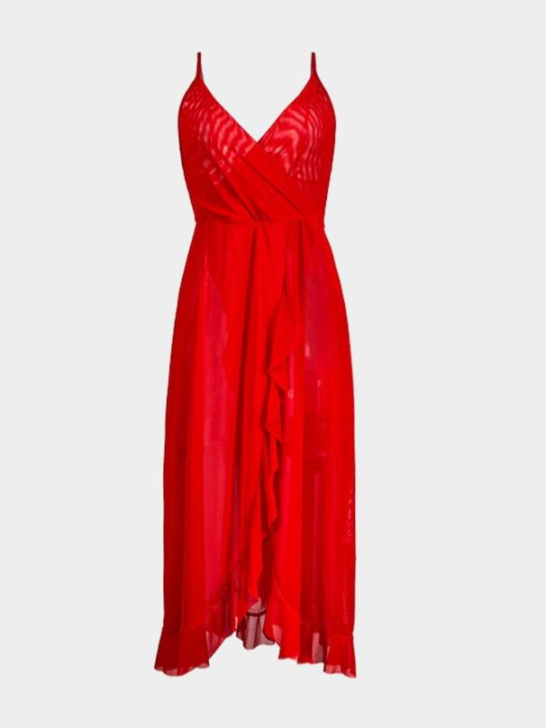 K New Sexy Lingerie Nightclub Sexy V-neck Backless Sleeveless Suspender Dress_ecoleips.com
