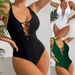 Women’s Clothing new conservative one piece swimsuit women's solid color drawstring hollow tight beach swimsuit_ecoleips.com
