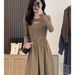 French-style Patchwork Two-piece For Women, Spring Season, Elegant And Slimming, Hepburn-inspired Niche Design Long_ecoleips.com