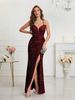 Women's Clothing Evening Dress Banquet Temperament Slim Daily V Neck Sequin Dress_ecoleips.com