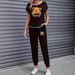 Women's Clothing Color Block Trim Casual Suit American Style Simple Loose Fit Short Sleeve Spring Summer Autumn New_ecoleips.com