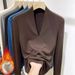 Women’s Clothing threaded German velvet v neck long sleeved T shirt new style plus velvet thickened slim fit fashionable warm bottoming shirt top_ecoleips.com