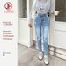Women's High-Waisted Ripped Skinny Jeans – Stretch Denim, Slim Fit, Mid Blue (S-Xl, Distressed Detailing, Comfortable & Stylish)_ecoleips.com
