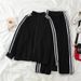 Korean Style Striped Jacket And Cropped Pants Set Trendy Spring Outfit for Women Black Pink S-2XL_ecoleips.com