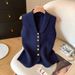 Women's Knitted Sleeveless Vest High-End Elegant Top French Chic Style Summer New Fashion_ecoleips.com