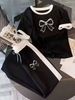 Women's Clothing Summer Women's Fashion Set Letter Print Short Sleeve Top And Drawstring Pants For Formal & Casual For Women_ecoleips.com