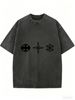 Fashion Oversized Washed T-Shirt, Lightweight Crew Neck Casual Top For Daily Comfort And Easy Matching_ecoleips.com