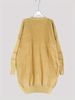 Women Plus Size Lightweight Breathable V Neck Oversized Knit Tunic Long Sleeve Multi Pockets Loose Knit Sweater_ecoleips.com