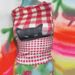 Vintage French Y2k Millennium Hot Girl Red Checkered Black Cat Printed Slimming Tank Top Strap_ecoleips.com