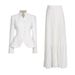 French Elegant Suit For Women 2025 New Three-Dimensional Embroidery Design Jack High-Waisted Pleated Skirt Two-Piece_ecoleips.com