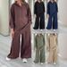 Oversized Hooded Half-Zip Top & Wide-Leg Pants Set – Relaxed Two-Piece Outfit For Women_ecoleips.com