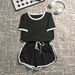 Women's Clothing Women's Ice Silk Breathable Suit Set Color Blocked Short Sleeve T-Shirt And Comfortable Shorts Spring Summer Autumn New Style_ecoleips.com