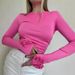 Women's Slim Fit Long Sleeve T-Shirt European American Style Flower 3D Design Solid Color Temperament Top For Spring Autumn_ecoleips.com
