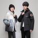 Couple's Gradient Puffer Jacket – Short Winter Coat With 50% Duck Down, Zip Hoodie, Black/White, Sizes S-3xl_ecoleips.com