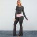 Women's European American Style Color Block Pant Set Spring 2025 round Neck Long Sleeve Top with Flared Pants mid Waist Fashion with Fix Rhinestones_ecoleips.com