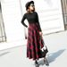Winter Retro Preppy Style Midi-Length Woolen Skirt High-Waisted Plaid Full Skirt Maxi Skirt For Women_ecoleips.com