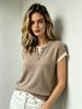 2026 Spring/Summer Relaxed Style Layered Knit Top With Contrasting Colors And Stylish Cuffs - Elegant, Trendy, And Versatile European And American Style_ecoleips.com