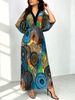 Plus Size Women's Bohemian Beach Vacation Maxi Dress_ecoleips.com