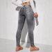 Voya Women's Tight Pencil Pants New Style Women's Stretch Denim Small Legged Pants High Waist Look Slim_ecoleips.com