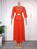 Women's Clothing Hot Diamond Round Neck Dress Temperament Elegant Pleated Skirt_ecoleips.com