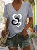 Summer Women's Short Sleeved V-neck Loose Modal T-shirt Top Short Sleeved Comfortable Breathable T-shirt Top_ecoleips.com