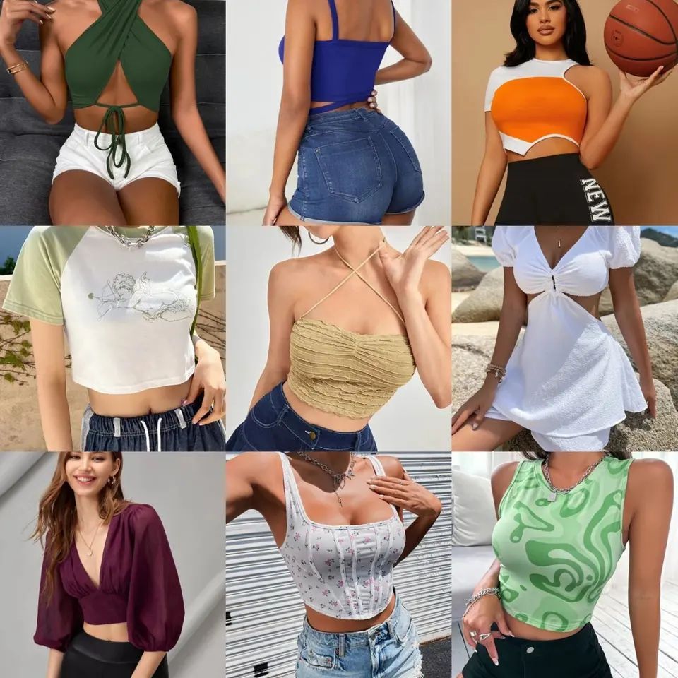 BM Style Women's Short Top With Retro Angel Pattern Light Blue Patchwork Short Sleeves_ecoleips.com