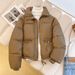 girl Girl Down Jacket Trendy College 2025 Thickened New Stand Collar Student Popular Cotton Coat Women Winter Short Style_ecoleips.com
