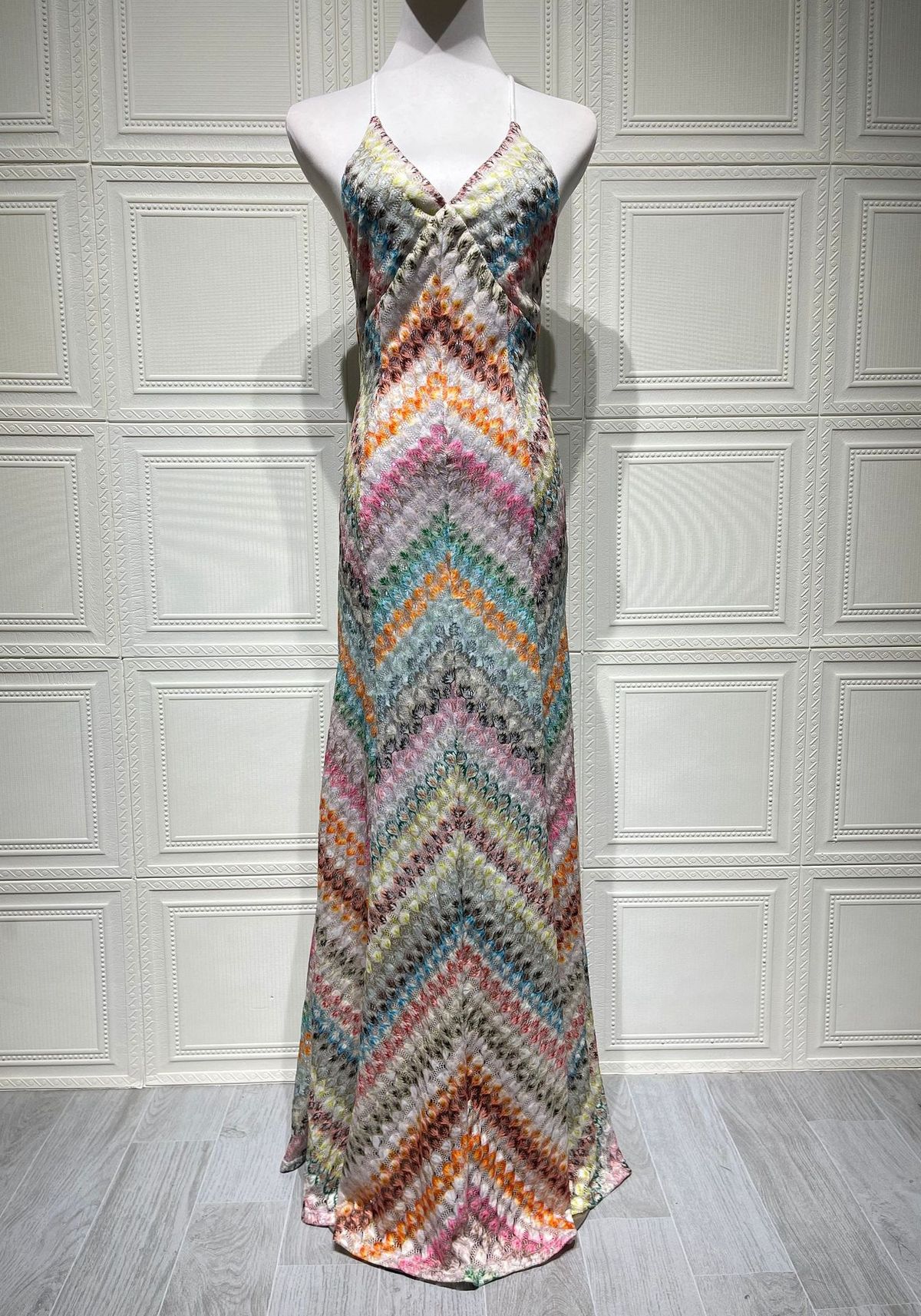 K New Dress Patchwork Long Dress Lace Camisole Dress Hand Crocheted_ecoleips.com