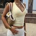 Y2K Halter Neck Cami Top For Women, Sexy Solid Color Sleeveless Shirt For Clubwear And Summer Fashion_ecoleips.com
