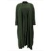 Muslim Women's New Solid Color Belted Dress Elegant Fashion Set_ecoleips.com