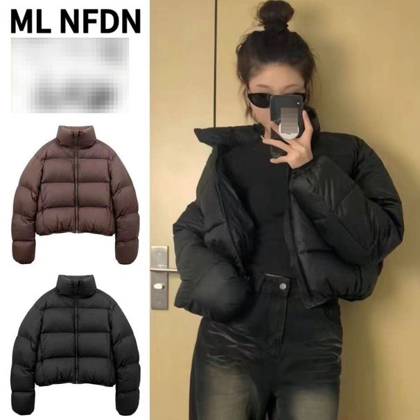 Trendy Oversized Puffer Jacket For Women – Thickened Short Coat With 3D Pattern, Streetwear Style Quilted Winter Outerwear_ecoleips.com